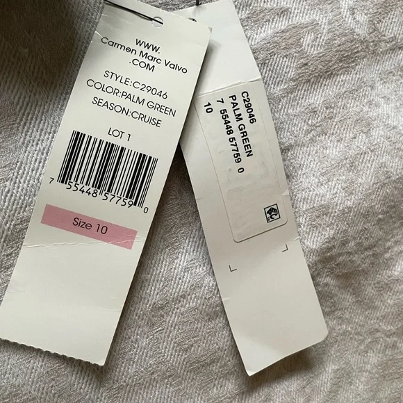 Olive Green Carmen Marc Valvo Ruched One-Piece Swimsuit with Detachable Strap - Picture 6 of 7